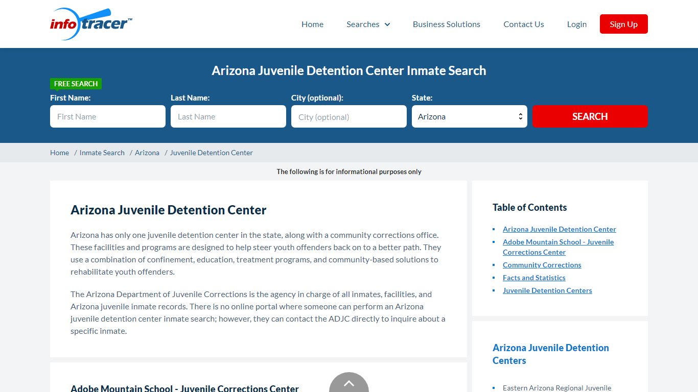 Arizona Juvenile Detention Centers Inmate Records Search ...