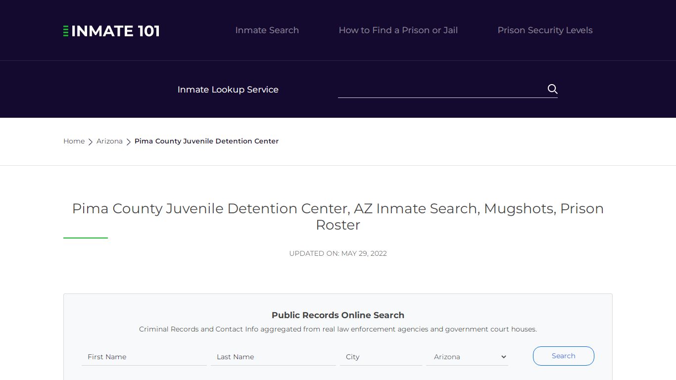 Pima County Juvenile Detention Center, AZ Inmate Search ...