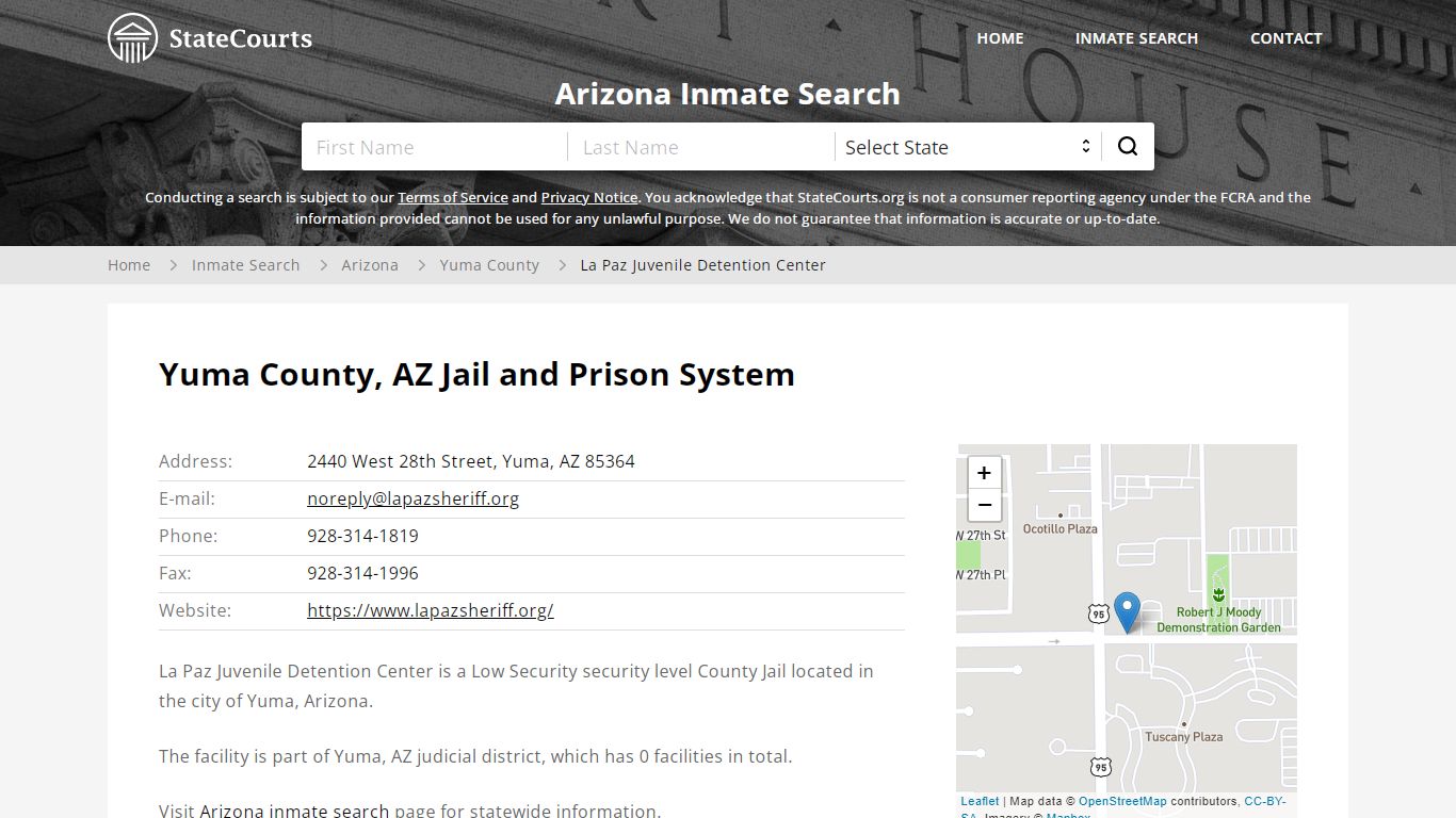 La Paz Juvenile Detention Center Inmate Records Search ...
